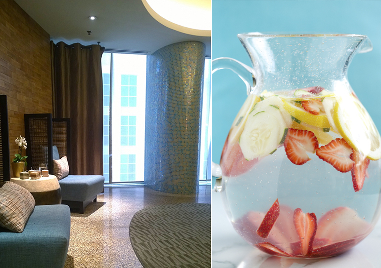 dana hotel and spa with cucumber strawberry water