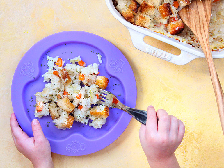 chicken and rice bake kid plate