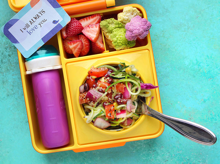 southwest zoodle salad in lunchbox