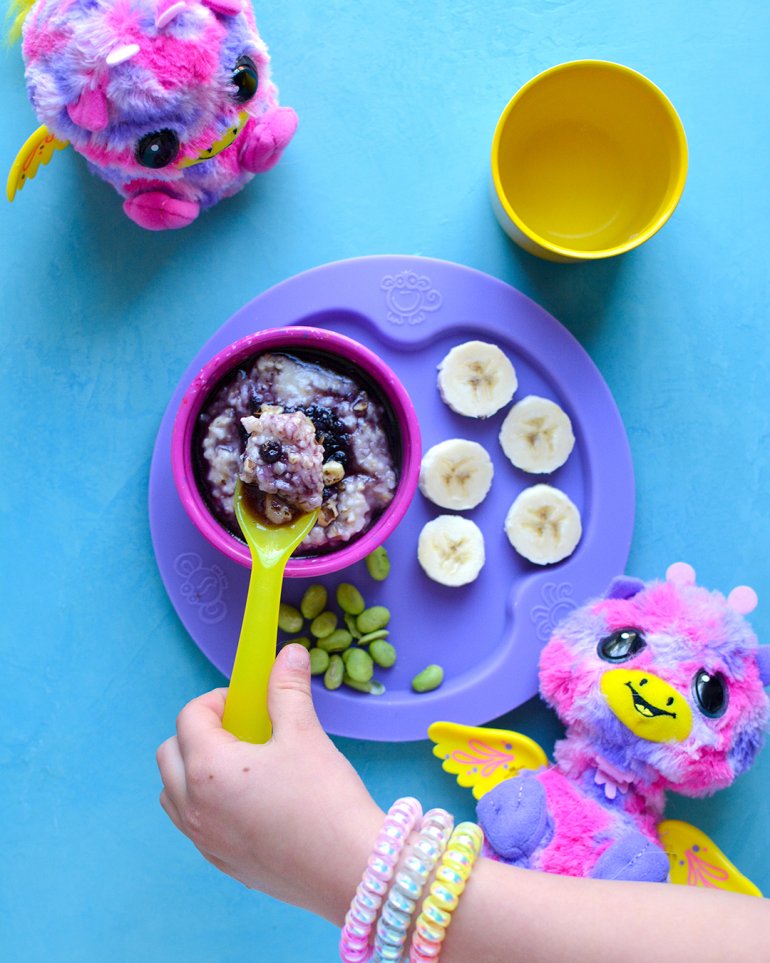 blueberry oatmeal bowl kid version