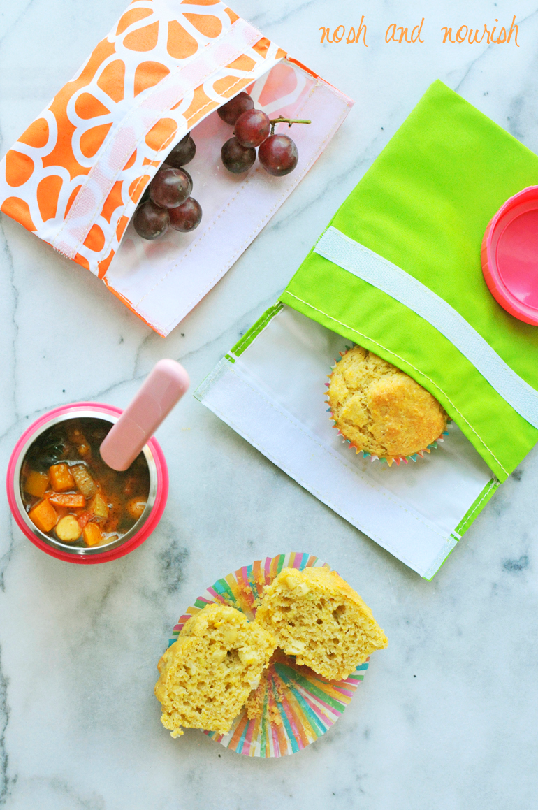 cornbread muffins with mightynest lunchware