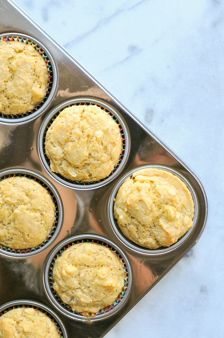 cornbread muffins in tin