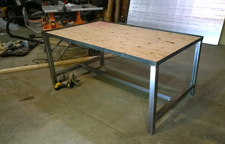 metal base of the table