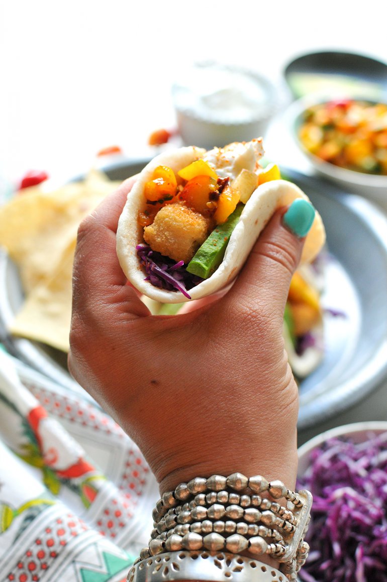 easy fish taco in hand