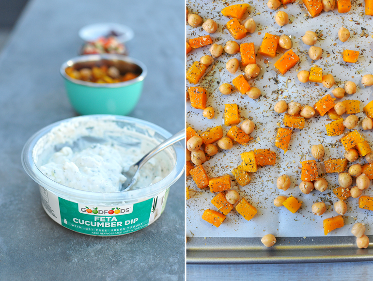 roasted butternut squash and chickpeas with goodfoods group