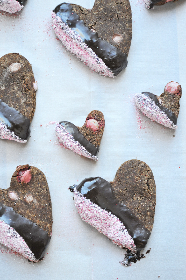 grain free chocolate heart cookies