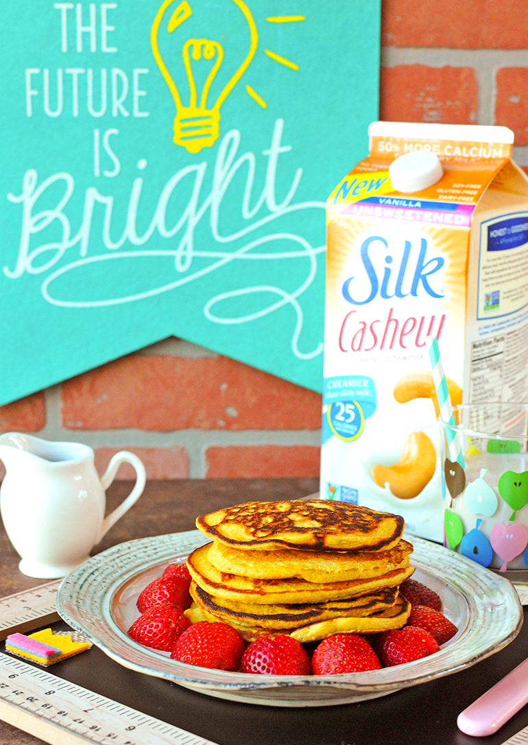 hello sunshine pancakes with silk cashewmilk