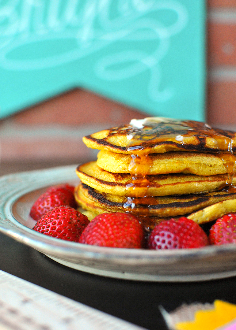 hello sunshine pancakes with syrup