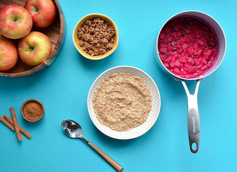 oatmeal bowl with dragonfruit compote