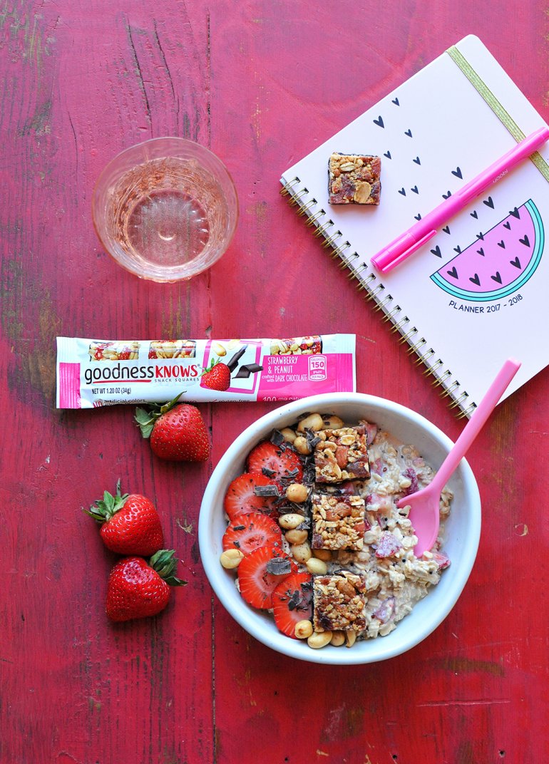 goodness knows strawberry squares with overnight oats