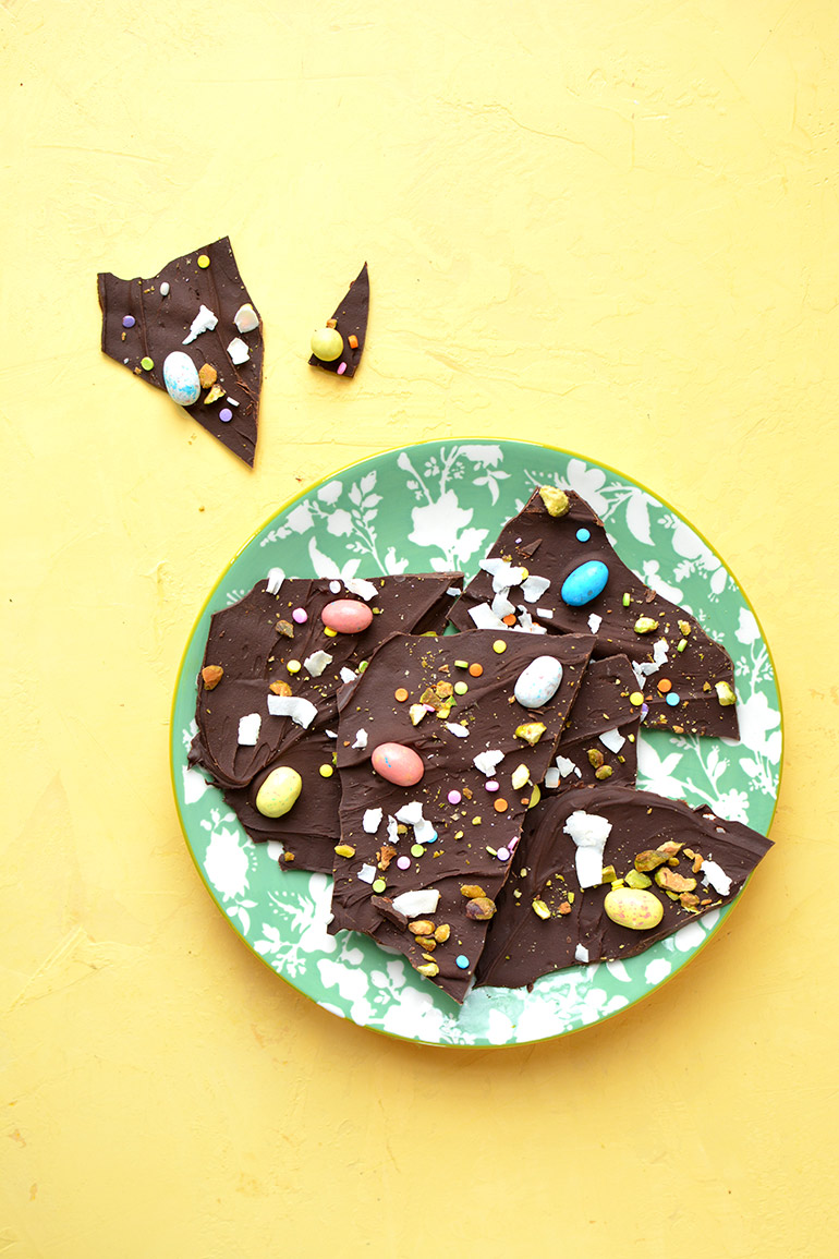 spring chocolate bark with international delight