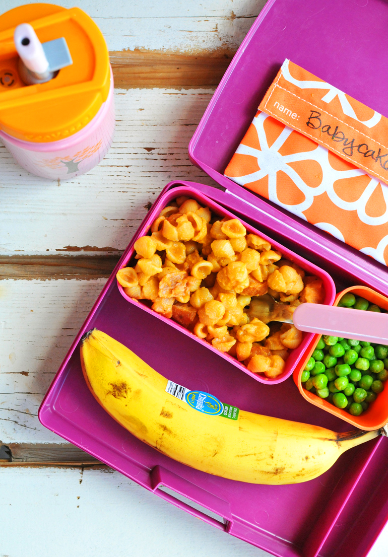 easy healthy lunchbox with sweet potato mac