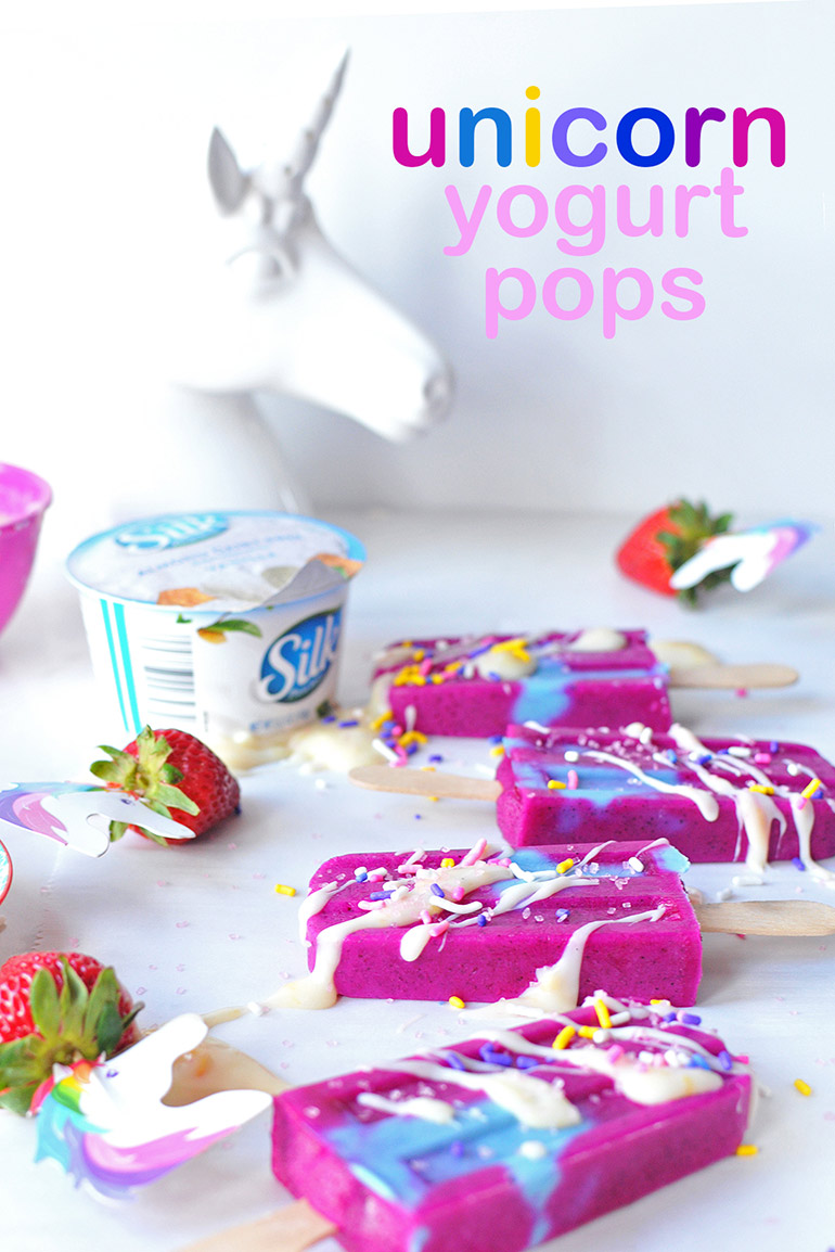 unicorn yogurt pops