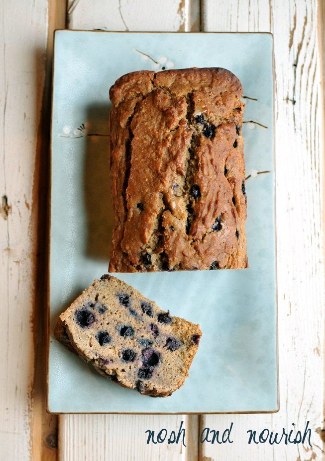 My Famous {Blueberry Banana Bread} Made Vegan/GF | Nosh and Nourish