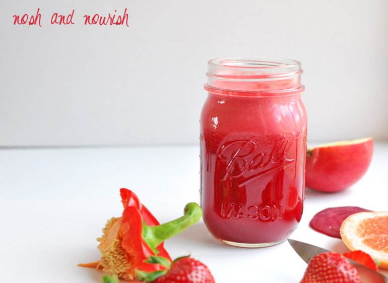 Real Life, Messes, and {Super Red Juice} Nosh and Nourish