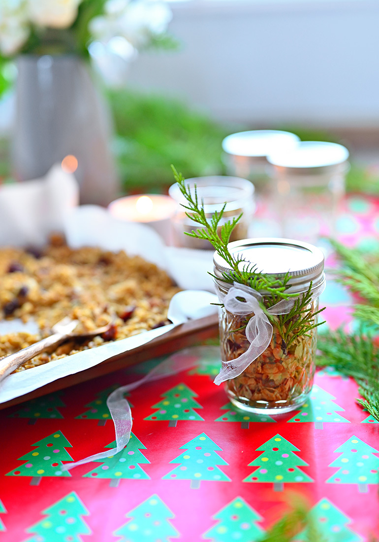 safeway homemade granola jars with debi lilly greenery