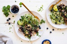 Grilled Tofu Kebabs with Blueberry Chutney