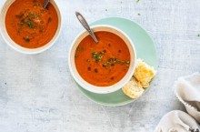 Creamy Tomato Soup and Easy Cheesy Drop Biscuits