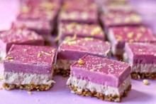 No Bake Lemon Berry Vegan Cheesecake Bars