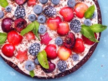 Cherry Berry Brownie Pizza