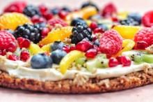 Rainbow Fruit Pizza with Coconut Whipped Cream