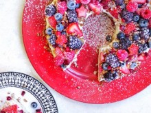Vegan Pound Cake with Coconut Whipped Cream and Berries