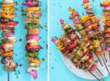 Sweet Teriyaki Chicken Rainbow Skewers