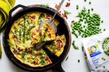 Spring Frittata with Pancetta, Peas, and Asparagus