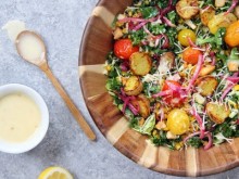 Asiago Kale Rainbow Salad with Roasted Potatoes