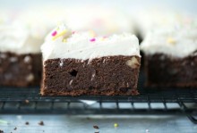 Double Chocolate Vegan Brownies with Vanilla Frosting