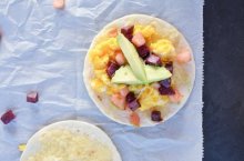 Breakfast Tacos with Apple and Sweet Potato Hash