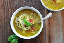 Chicken Pesto Zoodle Soup