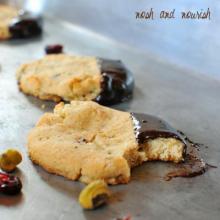 Paleo Shortbread Cookies Dipped in Chocolate Cranberry Ganache