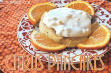{Citrus Pancakes w/an Orange Mango Cream Sauce}