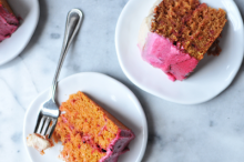 Dragonfruit and Strawberry Cake with Ombre Frosting