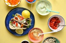 Greek Chicken Wraps with Avocado Tzatziki