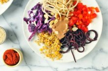 Purple Power Bowls with Yogurt Curry Dressing