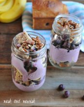 Mason Jar Breakfast Parfaits w/Blueberry Banana Bread