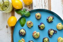 Smashed Potatoes with Lemon Basil Aioli