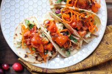 Roasted Turkey Tacos with Cranberry Chipotle Salsa