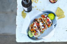 Butternut Chickpea Greek Tacos