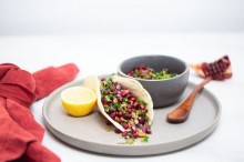 Vegan Tacos with Pomegranate Salsa