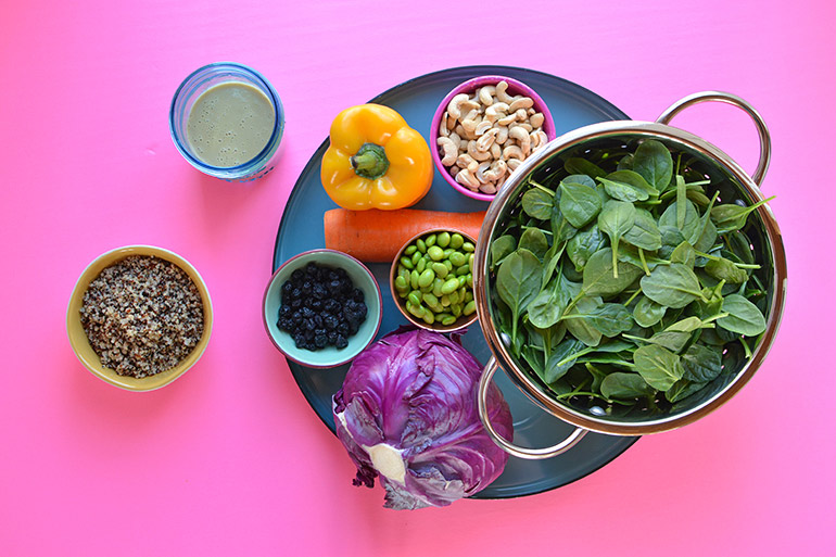 rainbow cashew salad ingredients