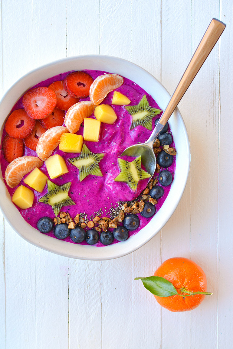 rainbow smoothie bowl with Silk for Target