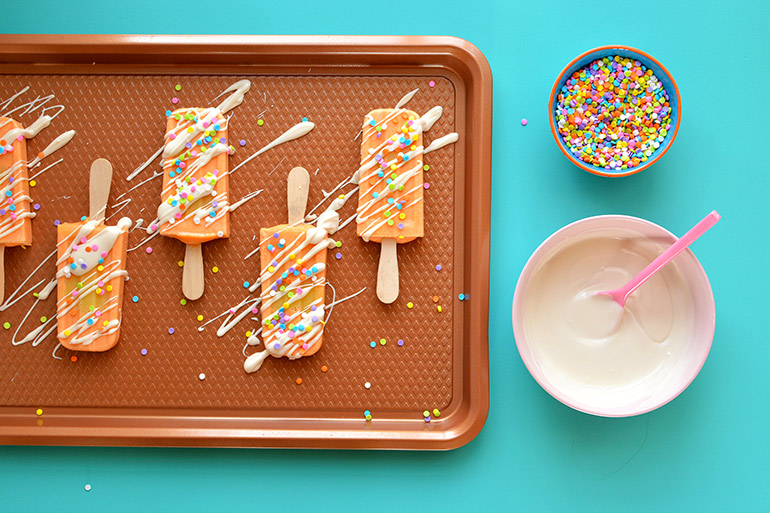 orange dreamsicles with rainbow sprinkles