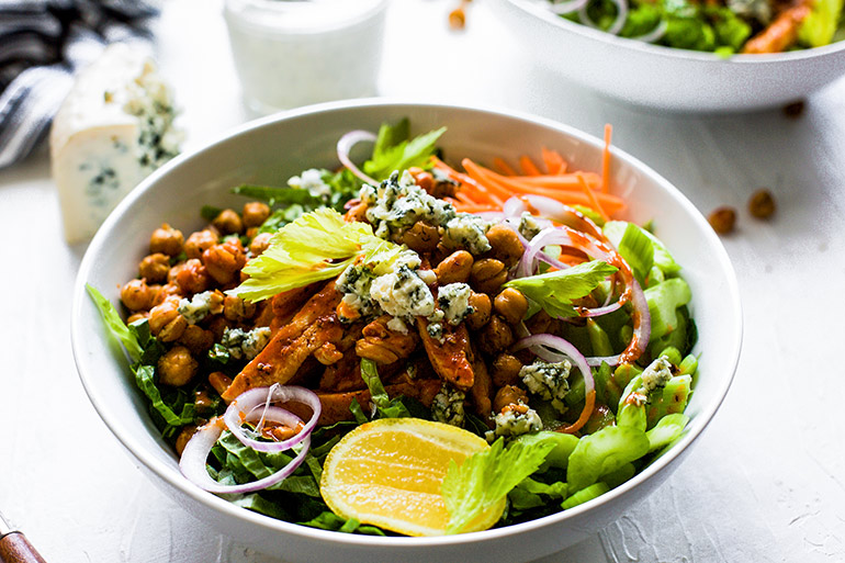 buffalo chicken salad closeup