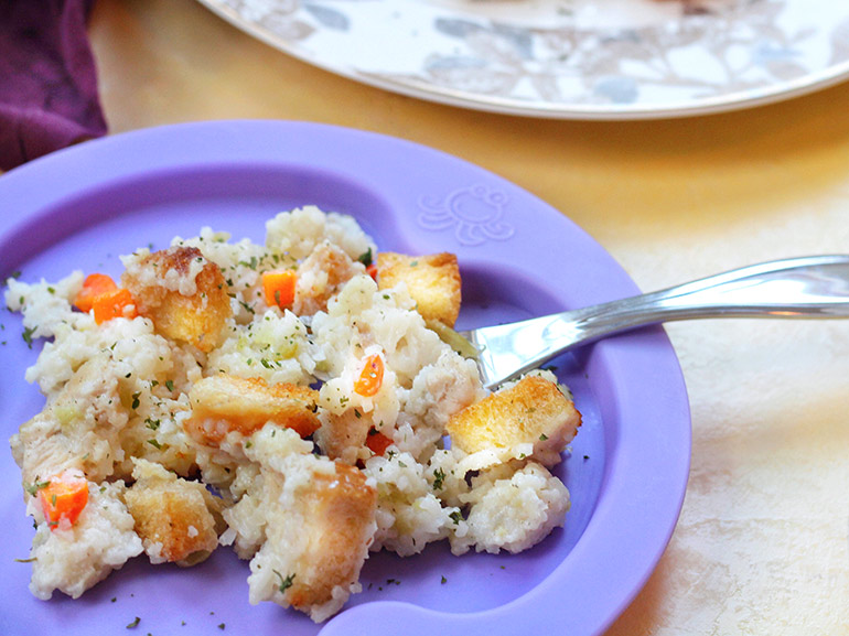 chicken and rice bake on plate