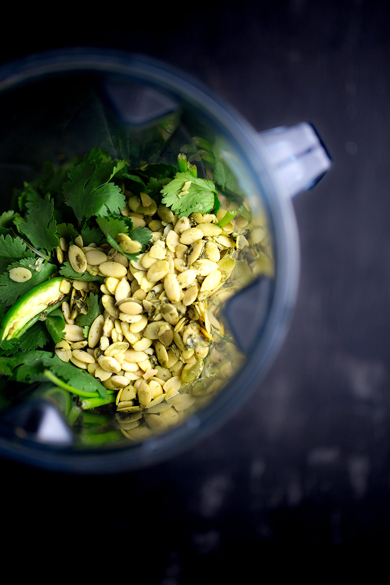 cilantro and pumpkin seed salsa