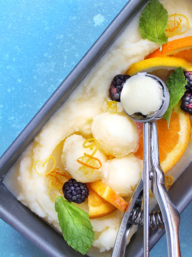 citrus mint sorbet lunchesandlittles