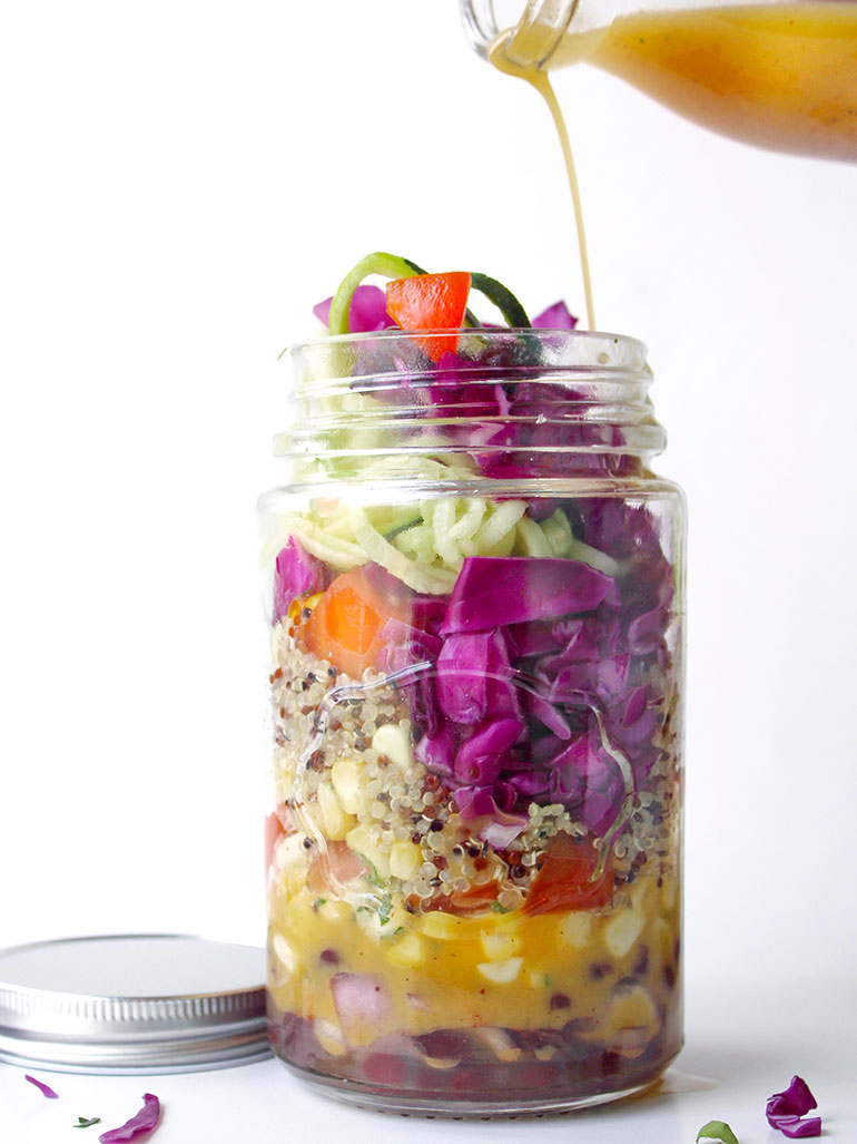 southwest zoodle mason jar salad